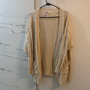 Alya Cable Knit Cardigan in Cream